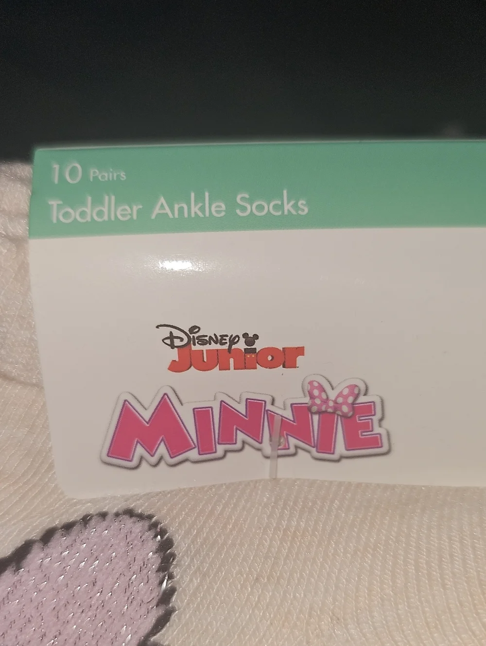 Disney-Junior Minnie Mouse Toddler Size 4T-5T Ankle Socks 10 Pair Multicolor New